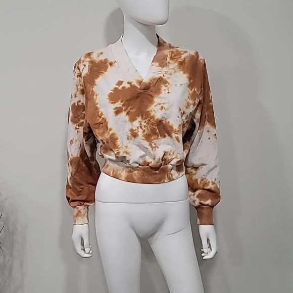 NWOT Mate The Label Ginger Tie Dye Crop Sweatshirt - Picture 1 of 9